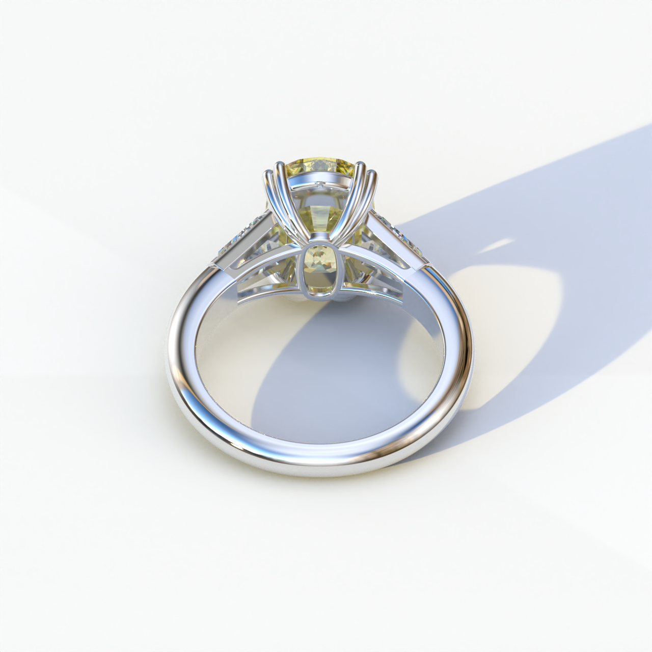 5 Carat Yellow Elongated Cushion Cut Lab Diamond Engagement Ring - Sagittarius