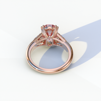 5 Carat Pink Elongated Cushion Cut Lab Diamond Engagement Ring - Sagittarius