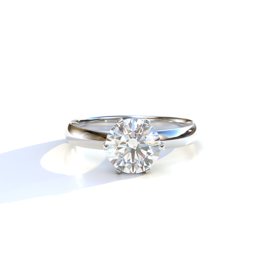 2 Carat E VVS Round Cut Solitaire Lab Diamond Ring	