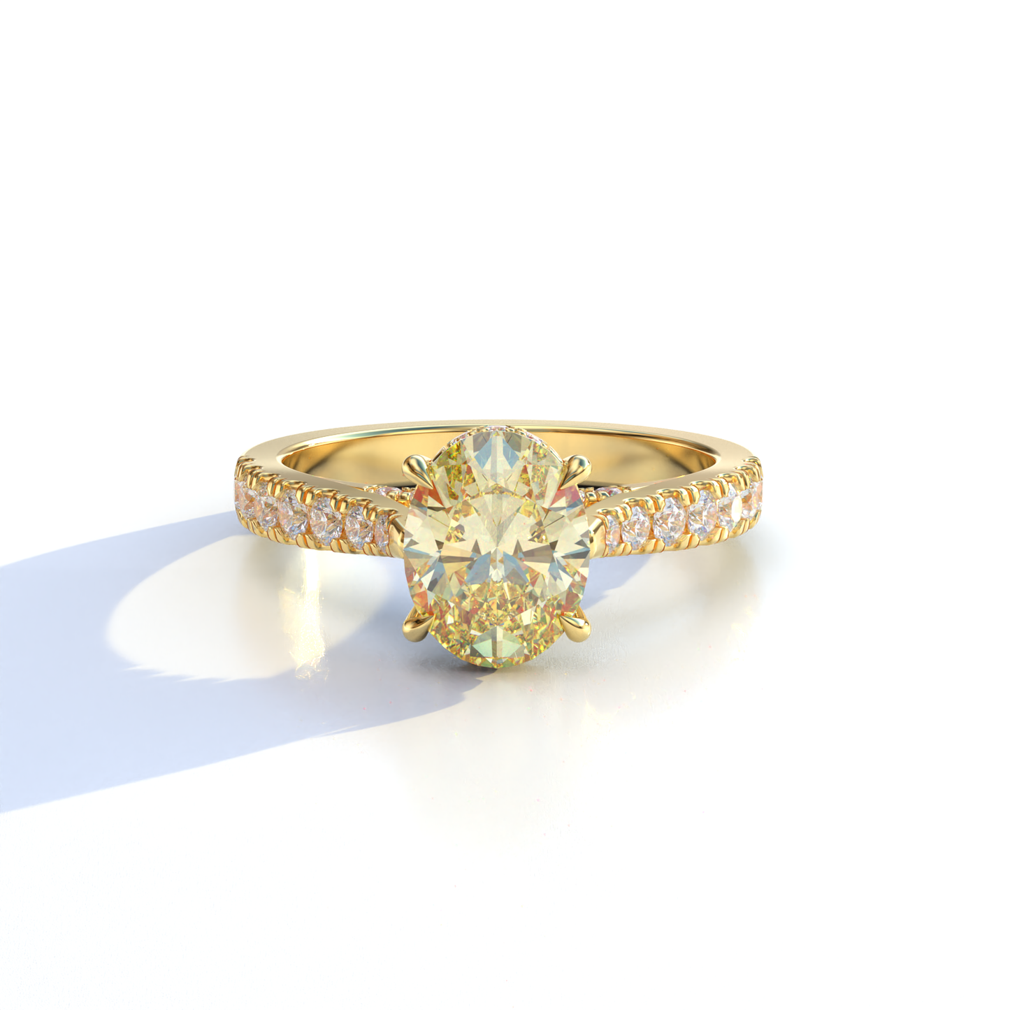 1.50 Carat Yellow Oval Cut Lab Diamond Engagement Ring - Scorpio