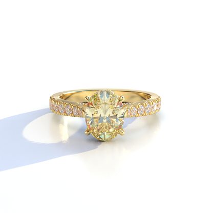 1.50 Carat Yellow Oval Cut Lab Diamond Engagement Ring - Scorpio