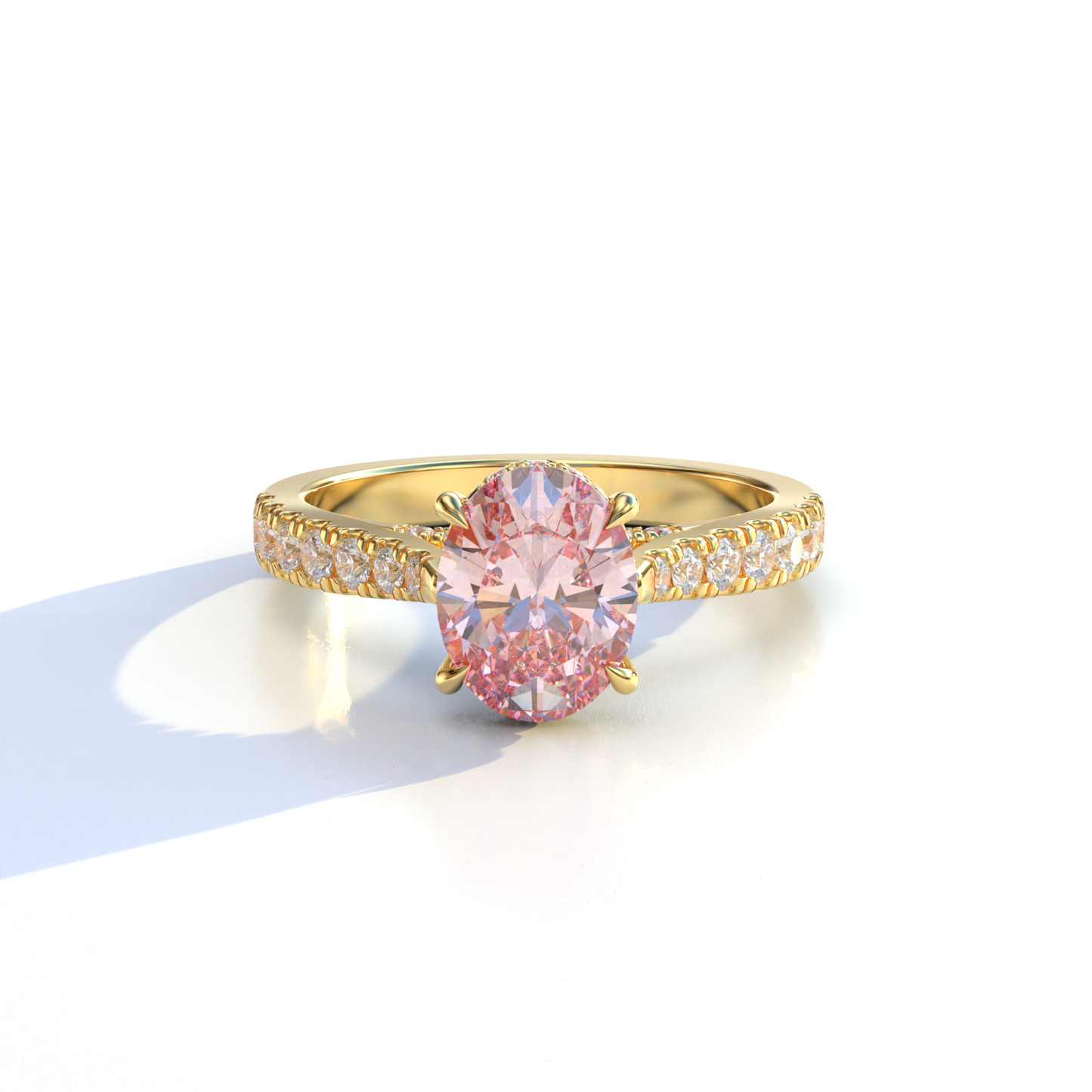 1.50 Carat Pink Oval Cut Lab Diamond Engagement Ring - Scorpio