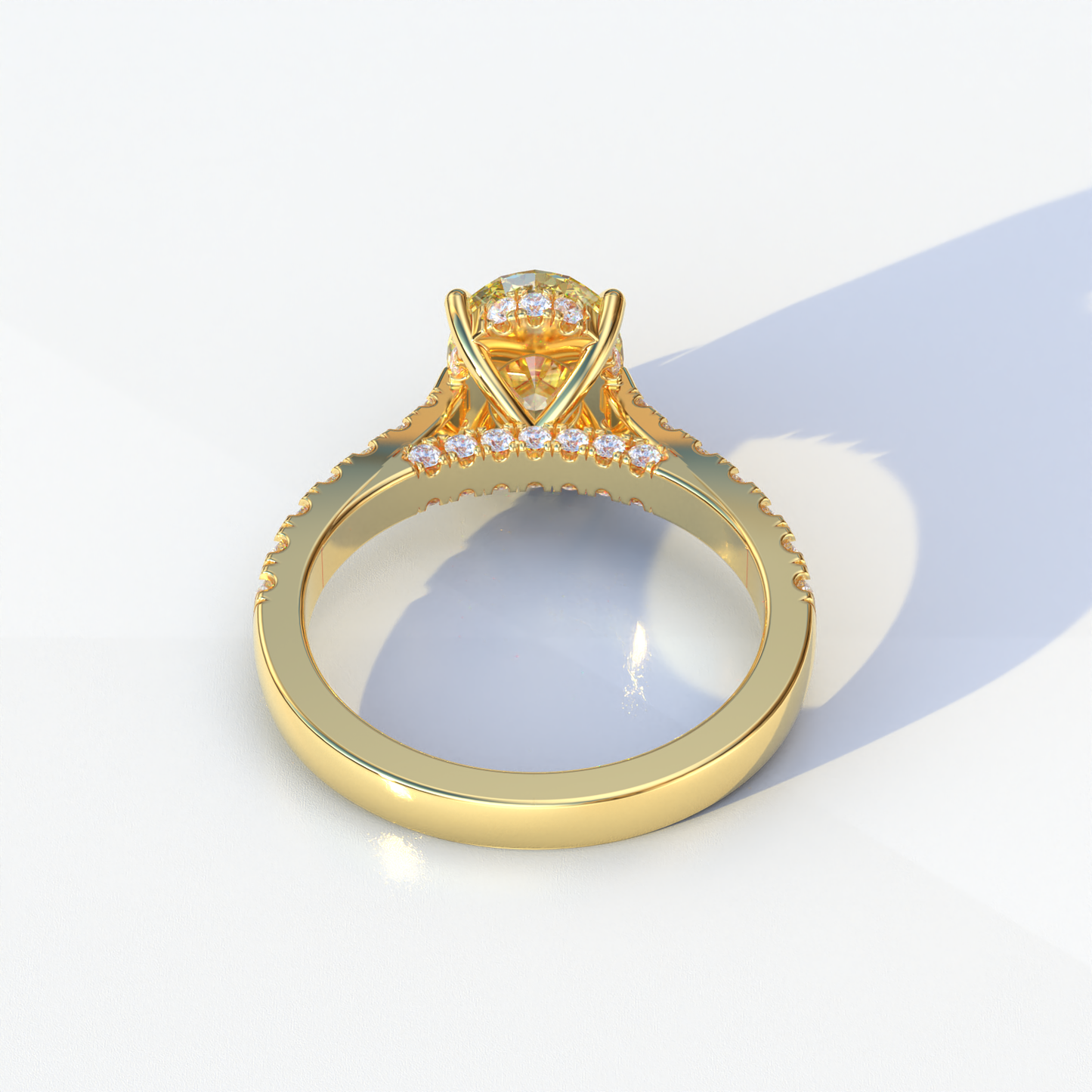 1.50 Carat Yellow Oval Cut Lab Diamond Engagement Ring - Scorpio