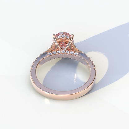 1.50 Carat Pink Oval Cut Lab Diamond Engagement Ring - Scorpio