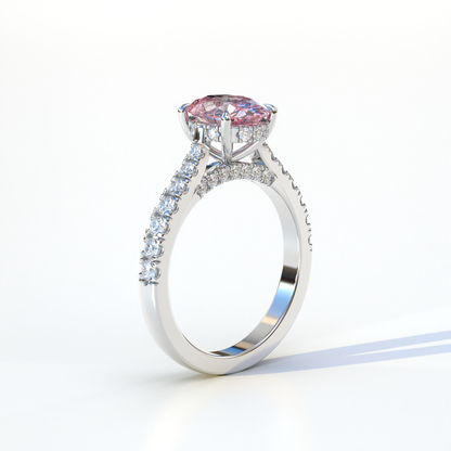 1.50 Carat Pink Oval Cut Lab Diamond Engagement Ring - Scorpio