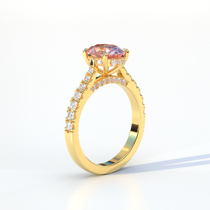 1.50 Carat Pink Oval Cut Lab Diamond Engagement Ring - Scorpio