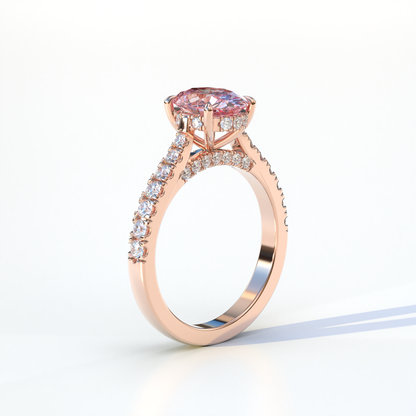 1.50 Carat Pink Oval Cut Lab Diamond Engagement Ring - Scorpio