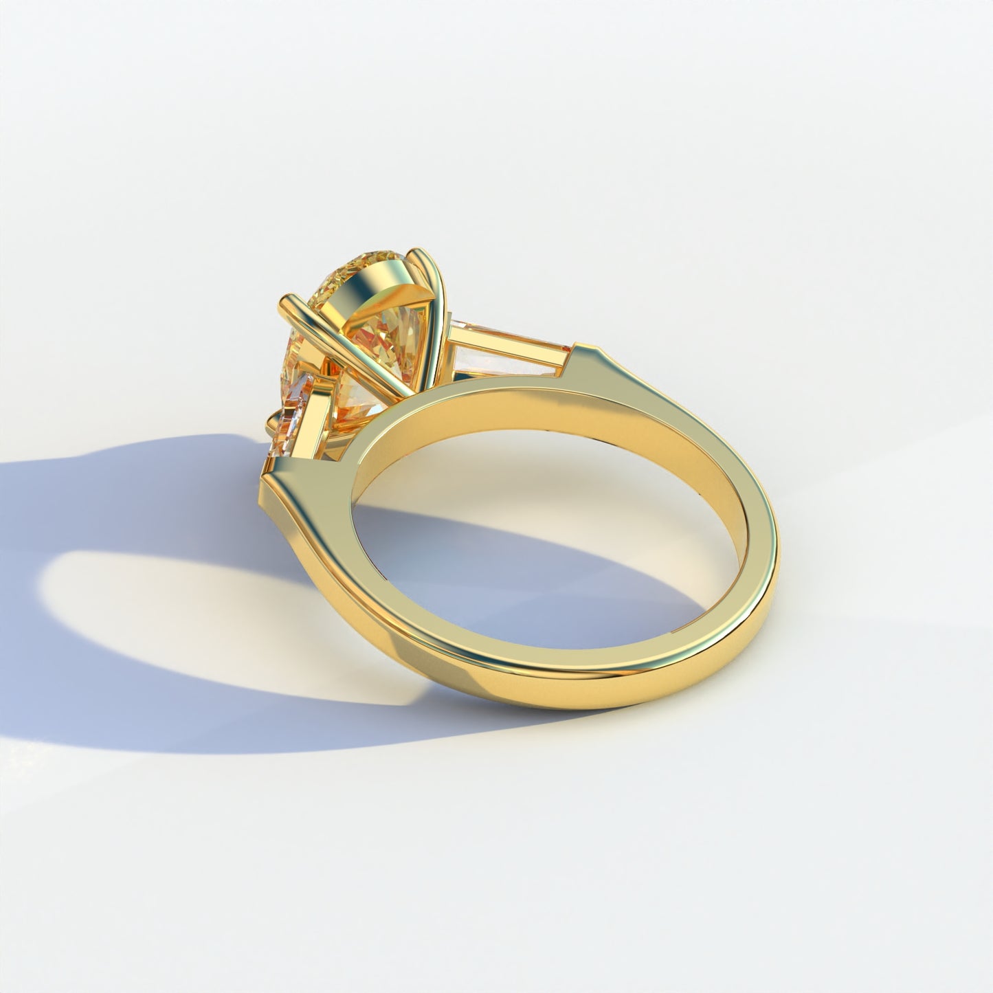 2.5 Carat Yellow Oval & Baguette Multi Stone Lab Diamond Ring - Etincelle