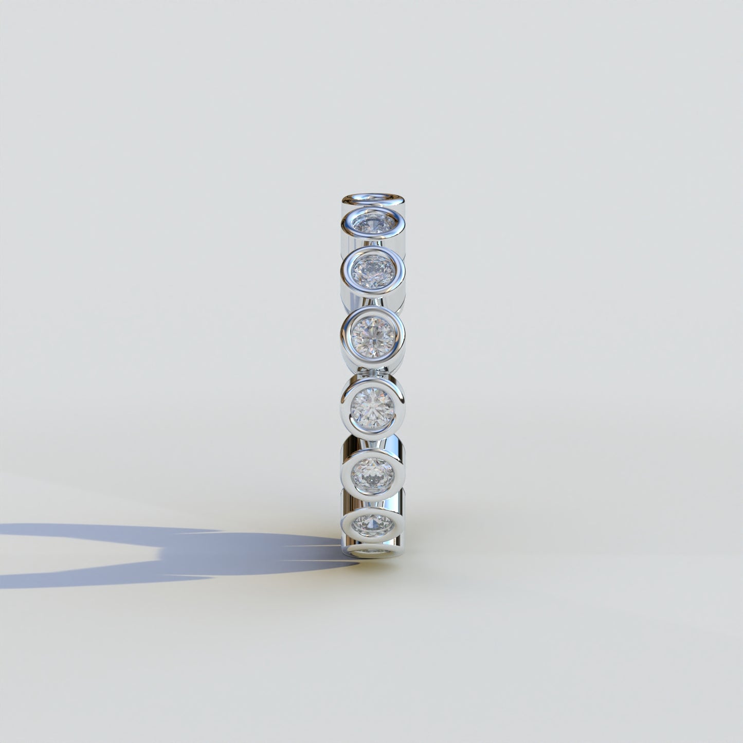 Sicily - Colorless Round Cut Diamond Full Eternity Band | Bezel Setting | Certified